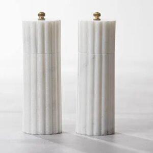 SALT & PEPPER GRINDERS * WHITE MARBLE